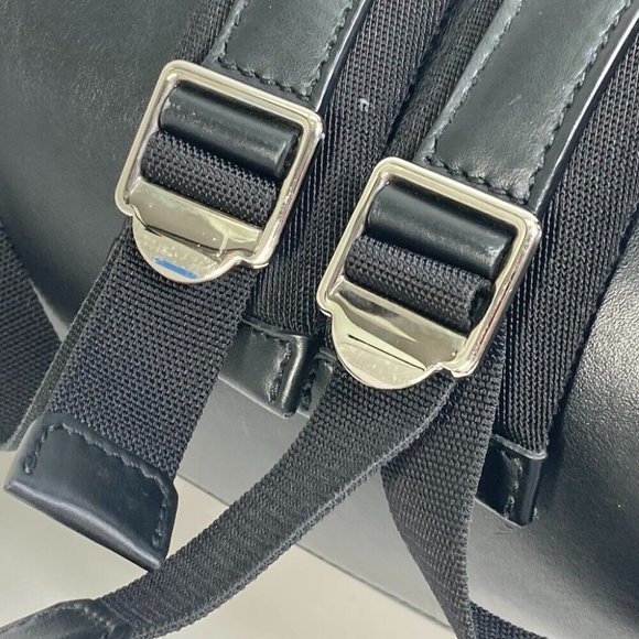 BURBERRY ML JETT Horseferry Backpack Coating canvas Black/White - Picture 14 of 15